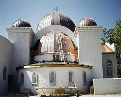 01-Copper-Roofing-Copper-Domes-Saint-George-Greek-Orthodox-Church CASS Sheetmetal Detroit MI