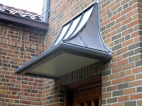 02-copper canopy fabrication by cass sheetmetal detroit mi