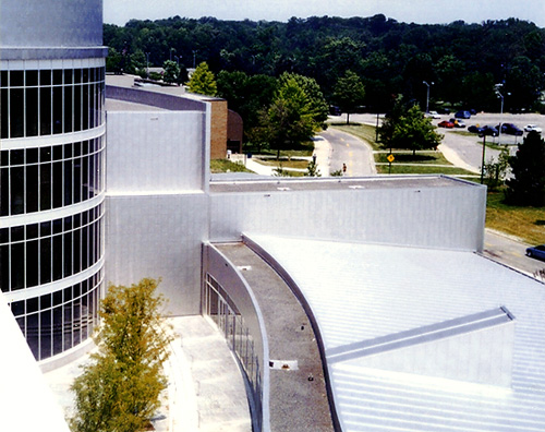 stainless-steel-siding-panels for hospital building installation by CASS Sheetmetal Detroit MI